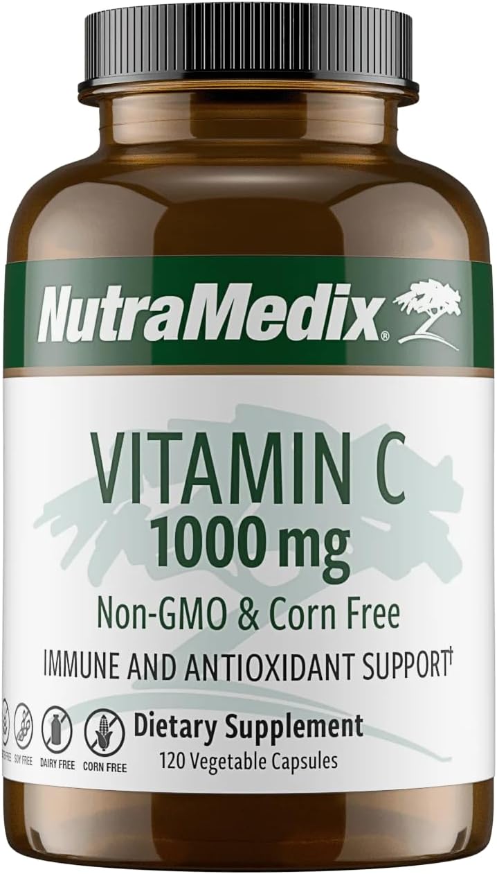 NutraMedix Vitamina C 1000 mg sin maíz - Cápsulas vegetales (120 cápsulas)