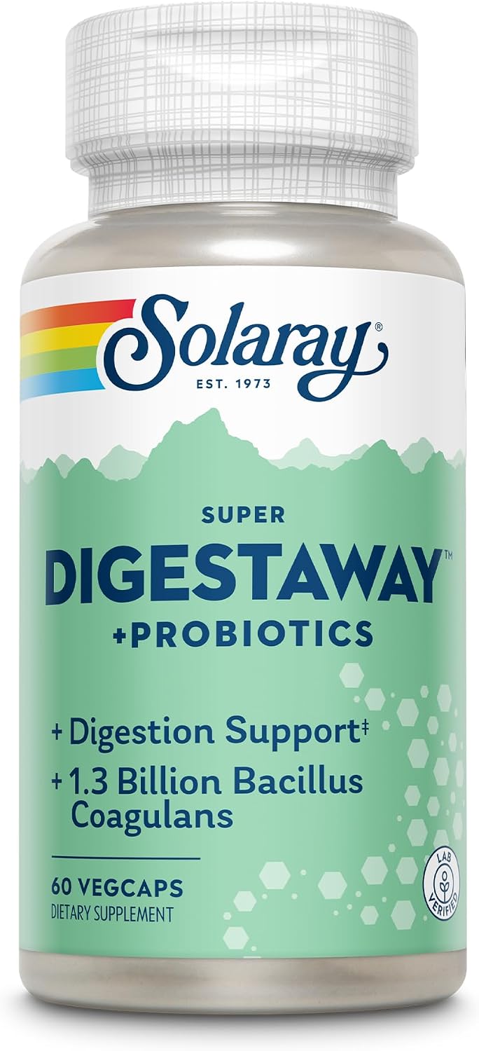 SOLARAY Super Digestaway Plus Probiotics – Digestive Enzymes with Probiotics