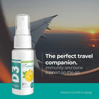 Vitamina D3 Spray para Adultos 400 UI (50% VDR) - Sabor Naranja - Sin Gluten, No GMO - 19 ml