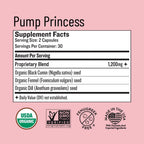 Legendairy Milk Pump Princess - Suplemento de Lactancia con Semillas Orgánicas de Comino Negro, Hinojo y Eneldo - Sin Fenogreco - 60 Cápsulas