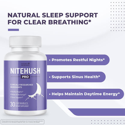 NiteHush Pro – Comprimibles de Extracto de – No OGM : Elaborado con ingredientes no modificados genéticamente. – Image 2