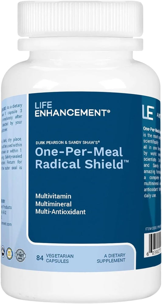 Life Enhancement One-Per-Meal Radical Shield - Complejo multivitamínico, multimineral y multi-antioxidante - 84 cápsulas