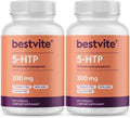 BESTVITE 5-HTP 200mg por Cápsula (240 Cápsulas) - Sin Estearatos - Sin OGM - Sin Gluten