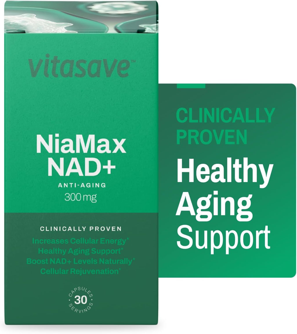 Vitasave NiaMax NAD+ 300mg - 30 Cápsulas - Suplemento de Niacinamida Ribósido