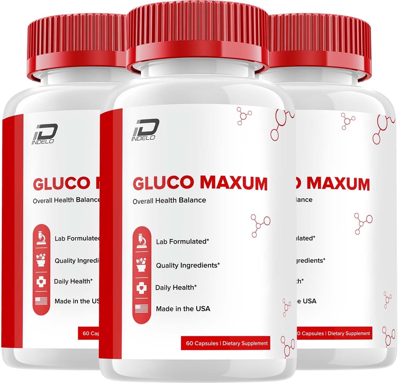 Gluco Maxum Cápsulas - Suplemento Avanzado con Fórmula Natural (3 Paquetes - 180 Cápsulas)