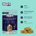 Masticables Probióticos para Perros Moe's – Sabor Calabaza, 90 unidades
