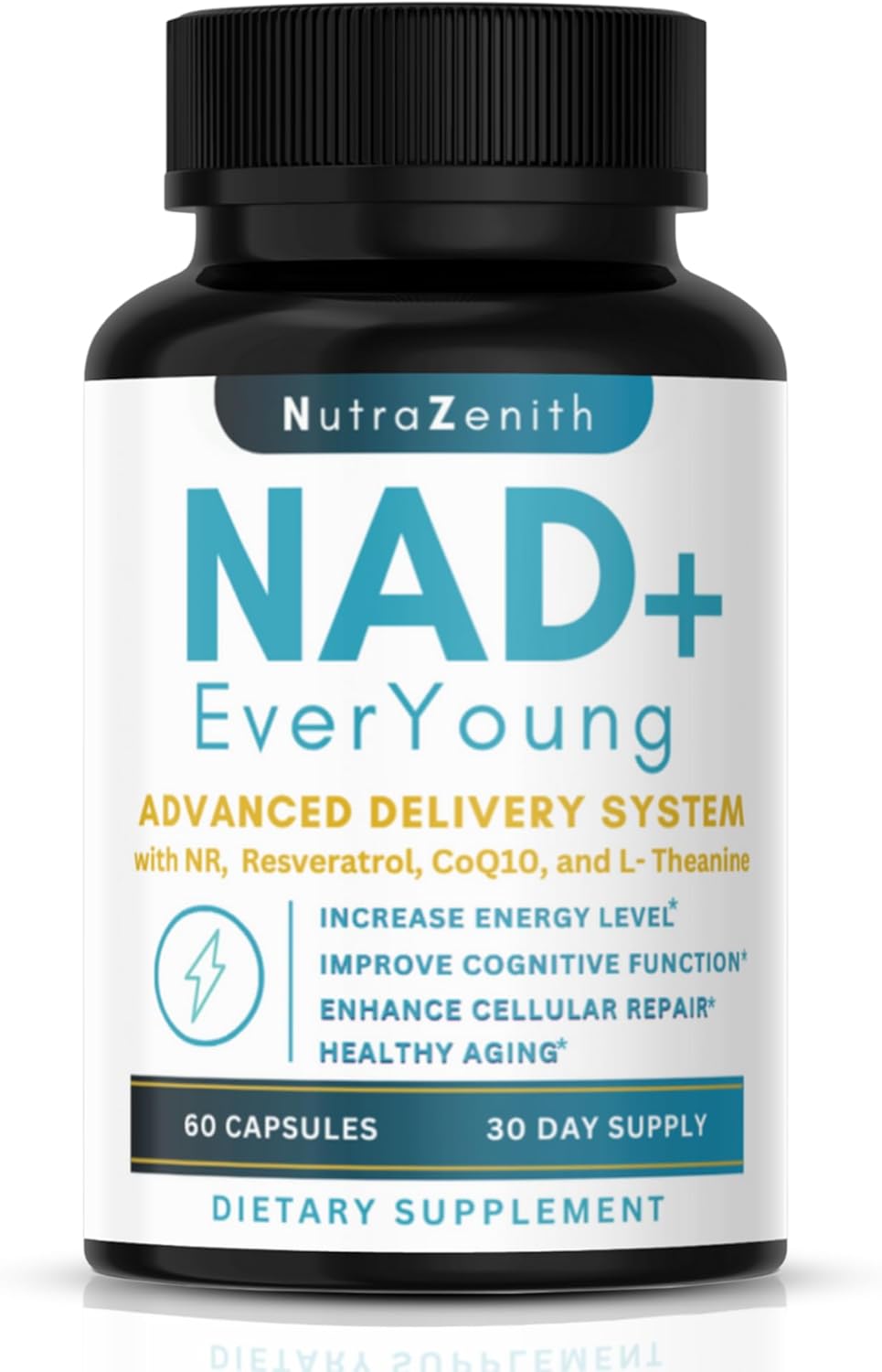 Suplemento NAD+ con Nicotinamida Ribósido, CoQ10 y Resveratrol – 60 Cápsulas