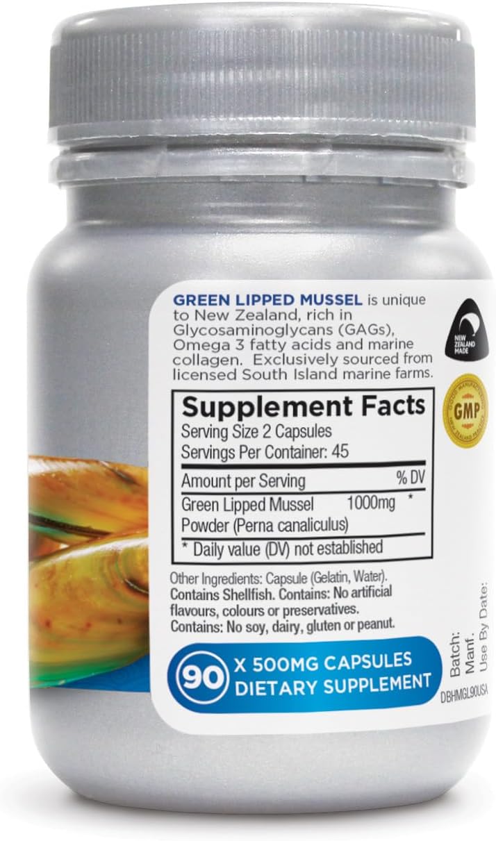 Green Lipped Mussel (Mejillón de Labios Verdes) - 90 Cápsulas - Deep Blue Health