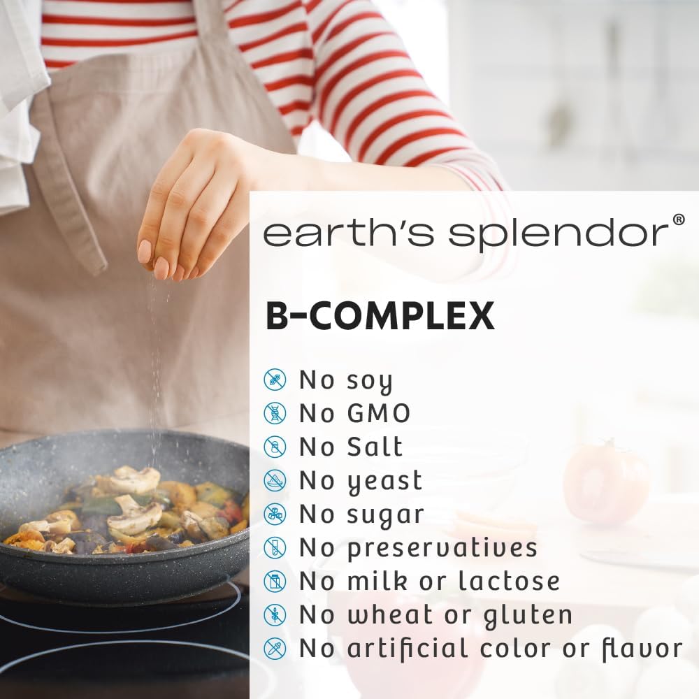 Earth's Splendor Complejo B - 60 Comprimidos - Apoya Energía, Metabolismo y Sistema Inmunológico