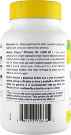 Healthy Origins Vitamina D3 5000 UI, 120 Softgels
