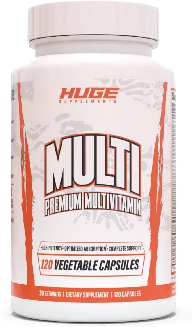 Huge Multi, Multivitamínico para Hombres, Fórmula Completa para Deportistas y Culturistas, 120 Cápsulas
