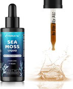 Vitamatic Liquid Organic Irish Sea Moss con Fucus y Raíz de Bardana - 2800 mg por ración - 60 ml