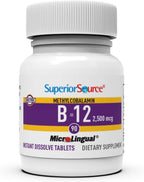 Superior Source Vitamina B12 Metilcobalamina 2500 mcg Comprimidos Sublinguales, 90 Unidades