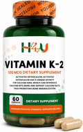 H4U Vitamina K2 MK-7 100 mcg – 60 Cápsulas Veganas | Apoya Huesos y Corazón