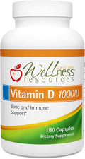 Wellness Resources Vitamin D 1000 IU - Soy-Free Vitamin D3 (180 Vegetable Capsules)