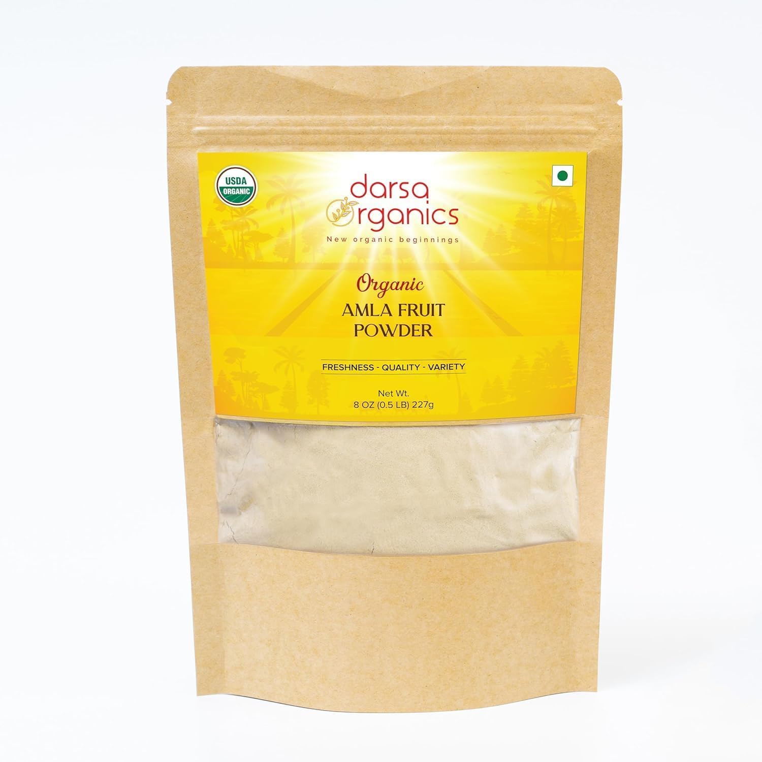 Darsa Organics Amla Seco Orgánico - Grosella India Cortada y Tamizada - 113 g (4 oz)