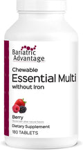 Bariatric Advantage Multivitamínico Masticable Esencial Sin Hierro - 180 Comprimidos (Sabor Berry)