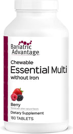Bariatric Advantage Multivitamínico Masticable Esencial Sin Hierro - 180 Comprimidos (Sabor Berry)