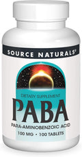 Source Naturals PABA - Para-Aminobenzoic Acid, 100 mg - 100 Tablets