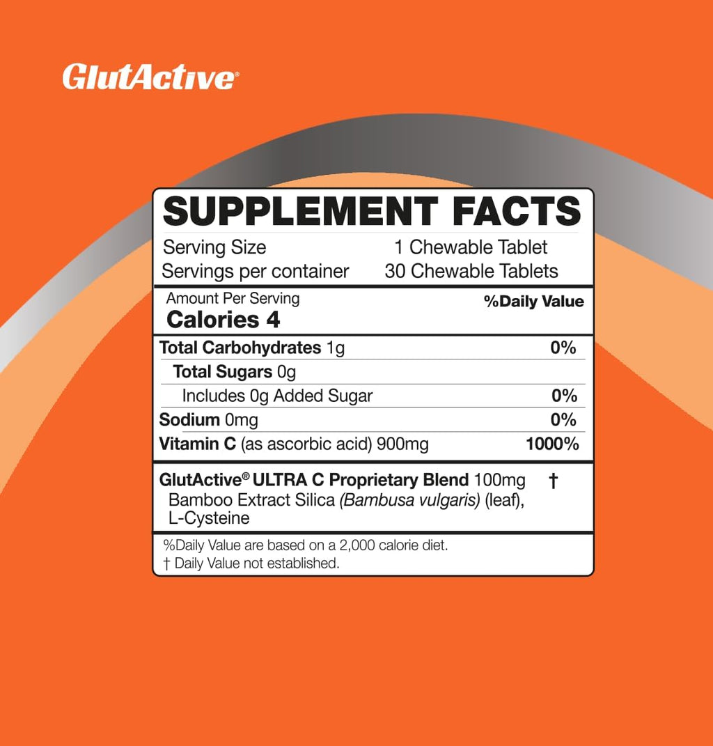 GlutActive Ultra Vitamina C 1.000 mg - 60 Comprimidos Masticables