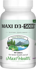 Maxi Health Vitamina D3 5000 UI (125 mcg) - 90 Comprimidos