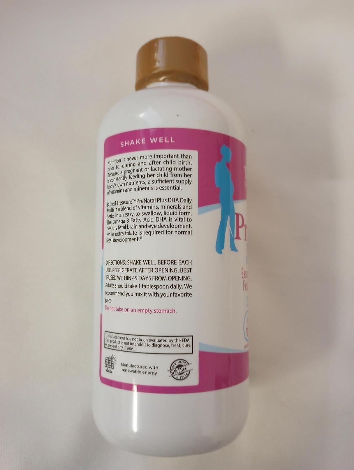 Buried Treasure Prenatal Plus DHA Complete - Liquid Prenatal Supplement with DHA and Iron
