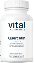 Vital Nutrients Quercetin - Vegan Supplement with Bioflavonoids for Sinus, Respiratory, Heart, and Immune Support - Gluten-Free, Dairy-Free, Soy-Free - 500mg - 100 Capsules