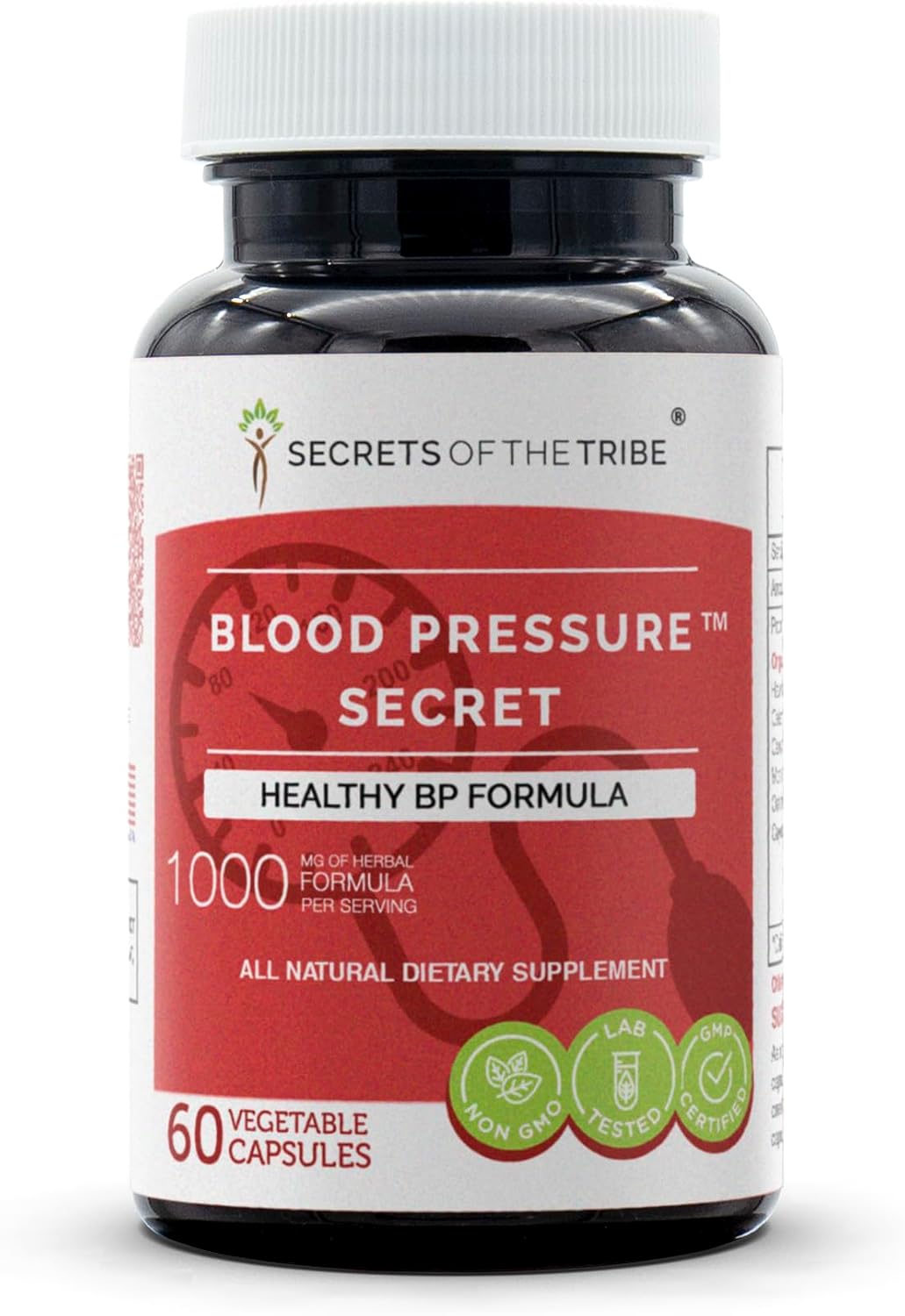 Secrets of the Tribe - Blood Pressure Secret, Fórmula para la Circulación Saludable, Mezcla de Suplementos Herbales (60 Cápsulas)