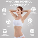 Inositol Gummies Sugar Free, Myo-Inositol & D-Chiro Inositol 40:1 Ratio, 60 Count