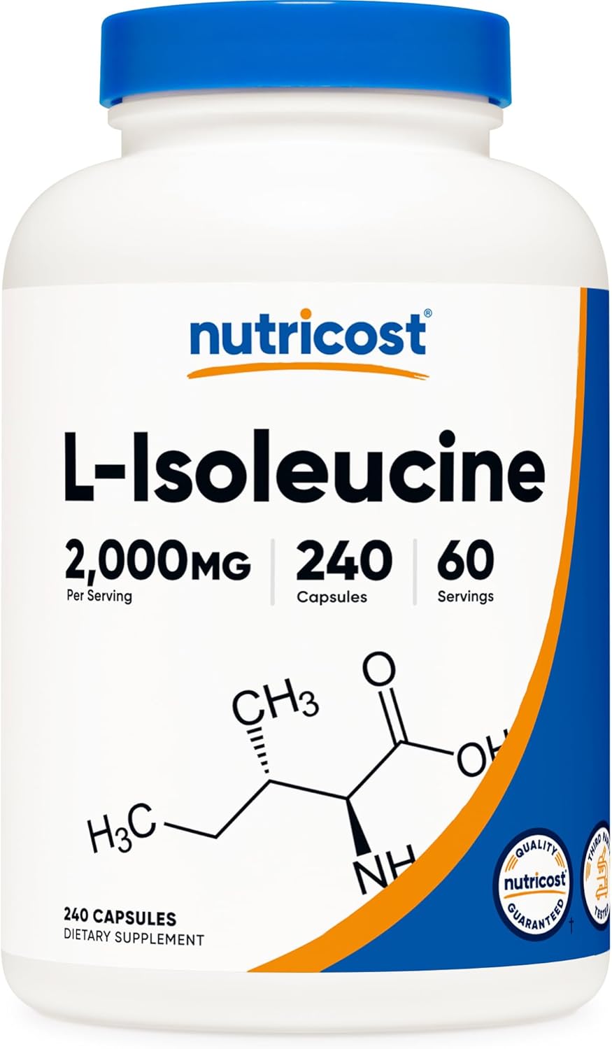 Nutricost L-Isoleucine 2000mg per serving, 240 Capsules (60 Servings)