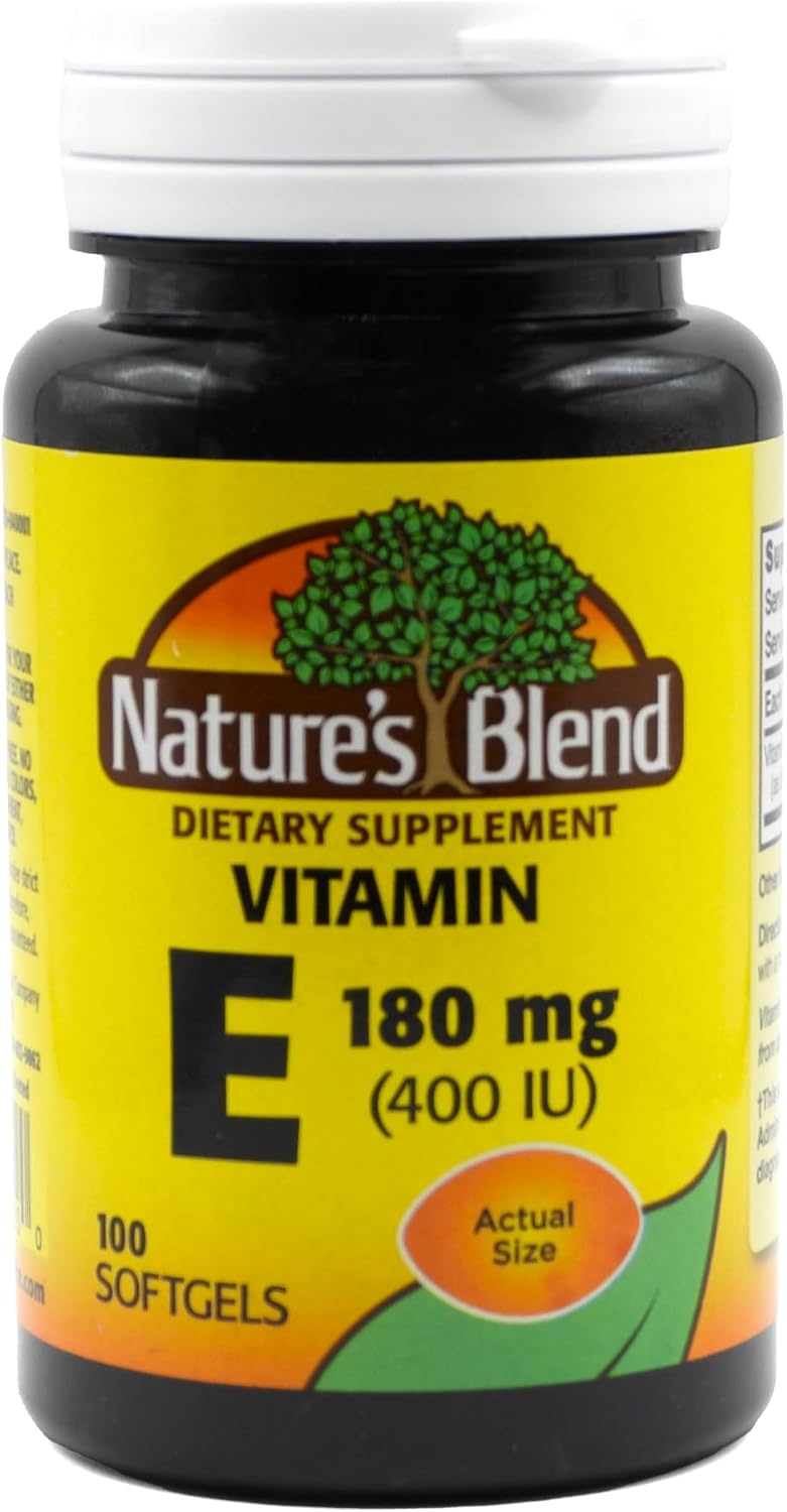 Nature's Blend Vitamina E 400 IU, 100 Cápsulas