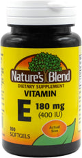 Nature's Blend Vitamina E 400 IU, 100 Cápsulas