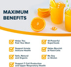 Organifi Immunity - Polvo Orgánico de Apoyo Inmunitario con Beta-Glucanos de Hongos, Vitamina C, D y Zinc - 15 Sobres Individuales