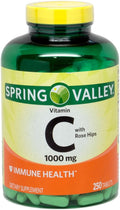 Spring Valley Vitamin C 1000 mg with Rose Hips, 250 Tablets