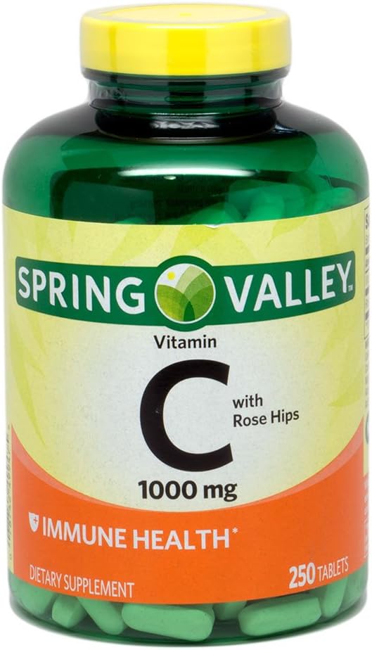 Spring Valley Vitamin C 1000 mg with Rose Hips, 250 Tablets