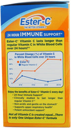 Ester-C Vitamina C, 24 Horas de Apoyo Inmunitario, Máxima Potencia, 1.000 mg, 90 Comprimidos Vegetarianos Recubiertos