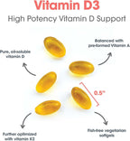 Allergy Research Group Vitamina D3 Completa 5000 - 125 mcg con Vitamina A y K2