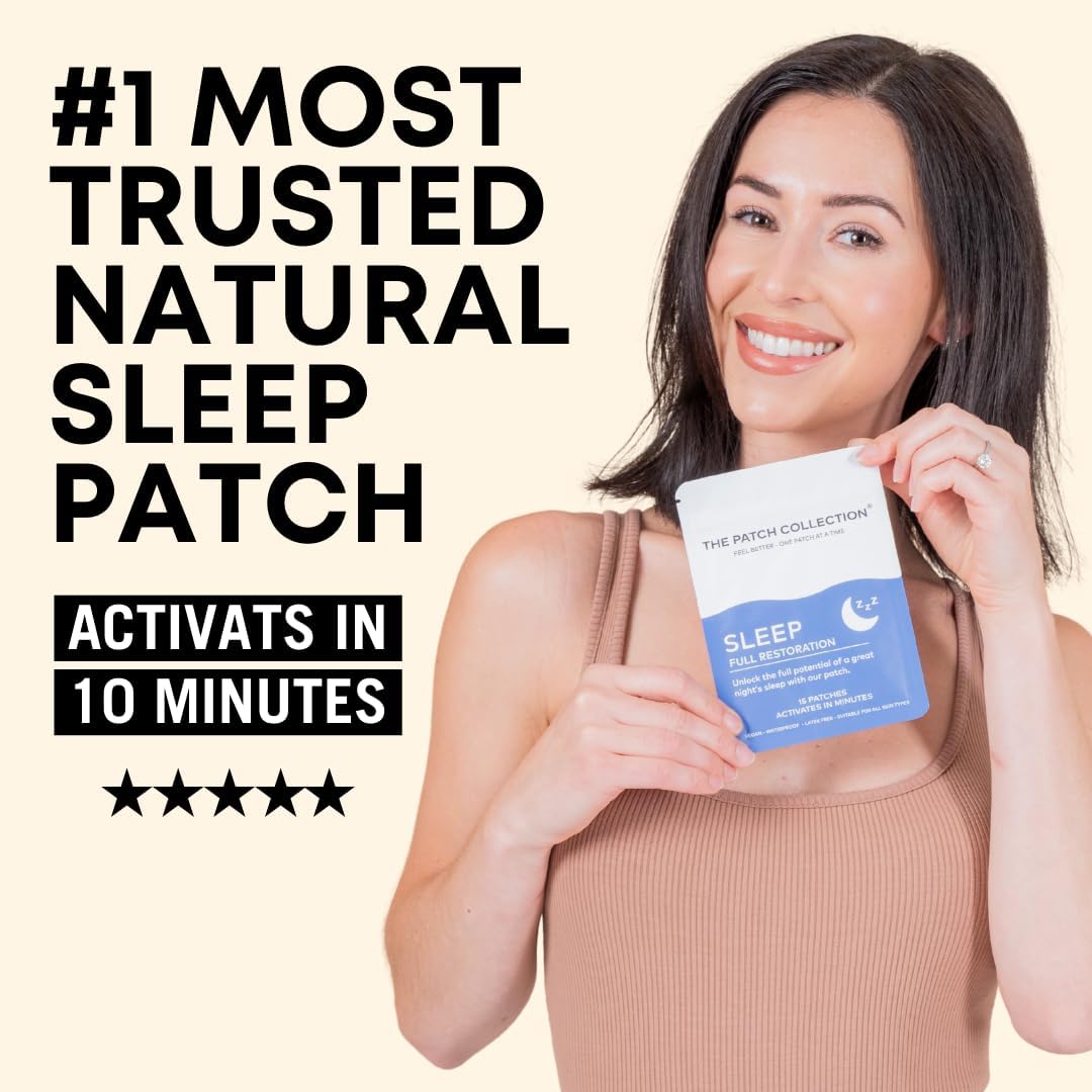 The Patch Collection® - Parches de Ayuda para el Sueño Profundo | Melatonina, Valeriana, Pasiflora, Magnesio | Vegano, Impermeable, Sin Látex (Pack de 15)