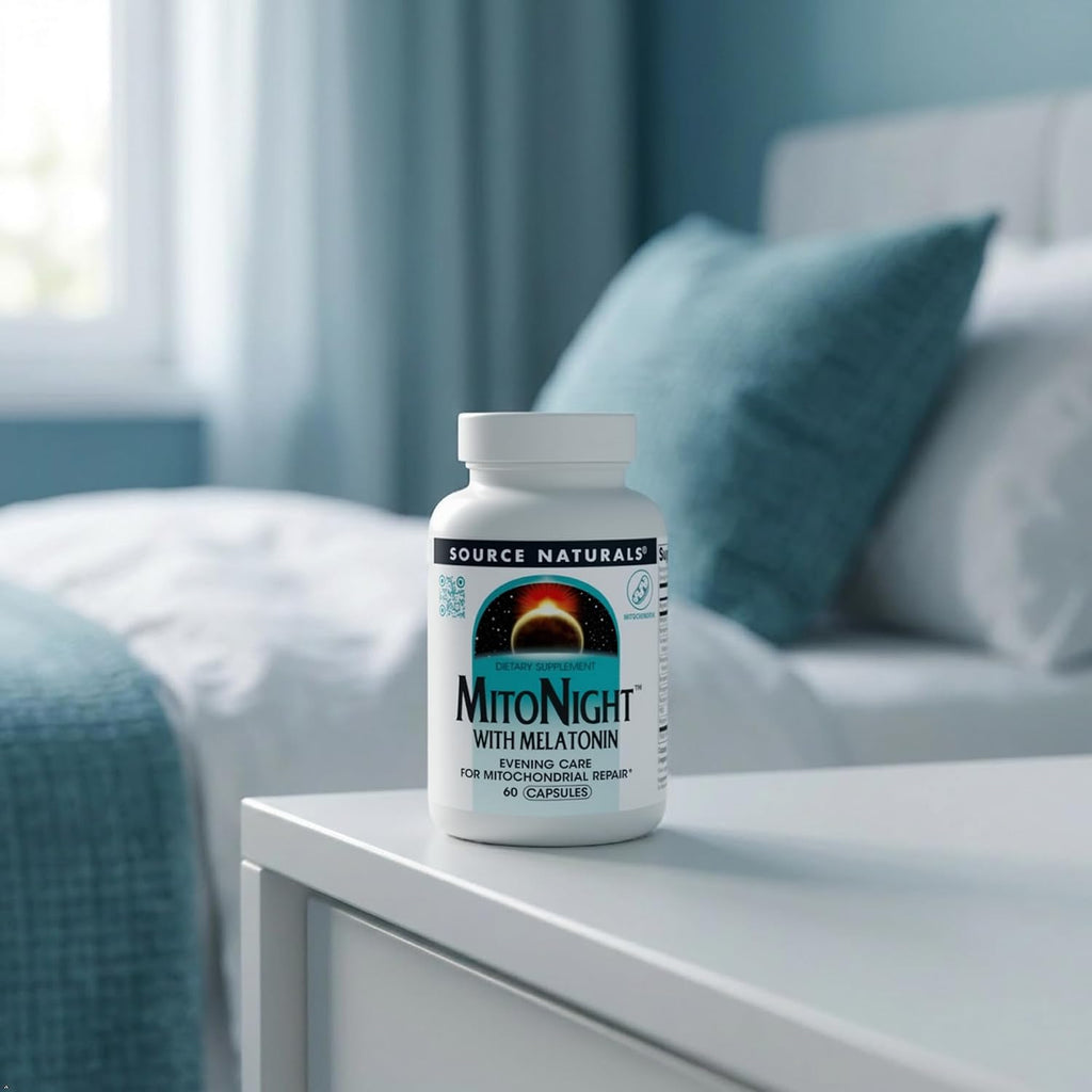Source Naturals MitoNight® con Melatonina – Cuidado Nocturno para la Reparación Mitocondrial (30 Cápsulas)