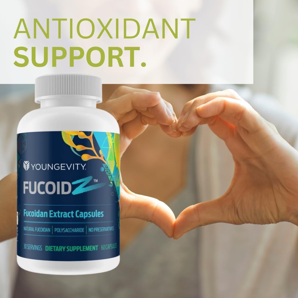 Youngevity FucoidZ - Organic Maritech Fucoidan Pure Extract and Cofactors (Vitamin C, Zinc, Elderberry + Botanical Blend) - Immune Support - Super Antioxidant - 60 Capsules