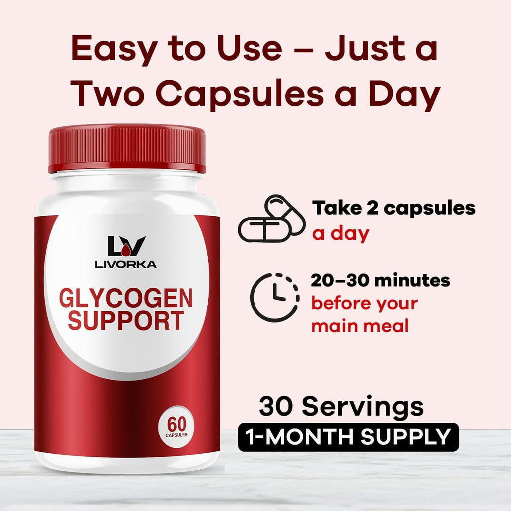 2 Pack - Glycogen Support, Fórmula Avanzada para el Control del Glucógeno, 30 Cápsulas por Envase (60 días)