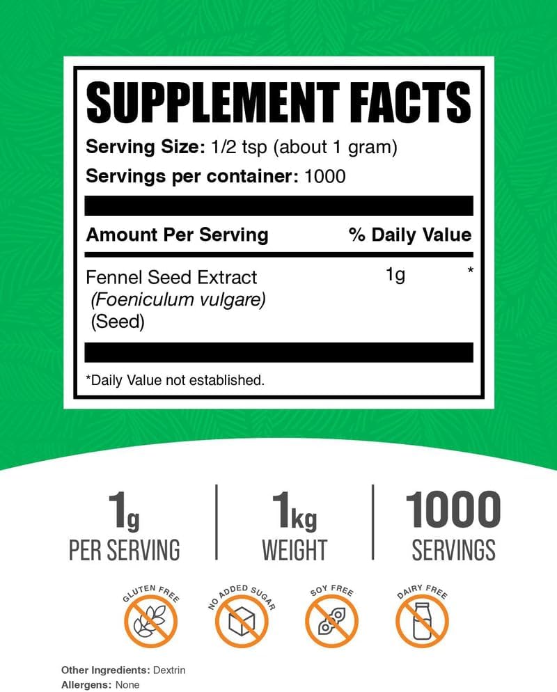Fennel Seed Extract Powder - 1 kg (2.2 lbs)