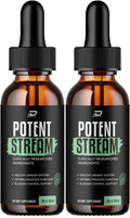 Potent Stream Gotas para la Salud - Suplemento Líquido para Hombres, Máxima Potencia, 2 Paquetes (2 Meses de Suministro)