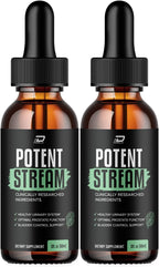 Potent Stream Gotas para la Salud - Suplemento Líquido para Hombres, Máxima Potencia, 2 Paquetes (2 Meses de Suministro)