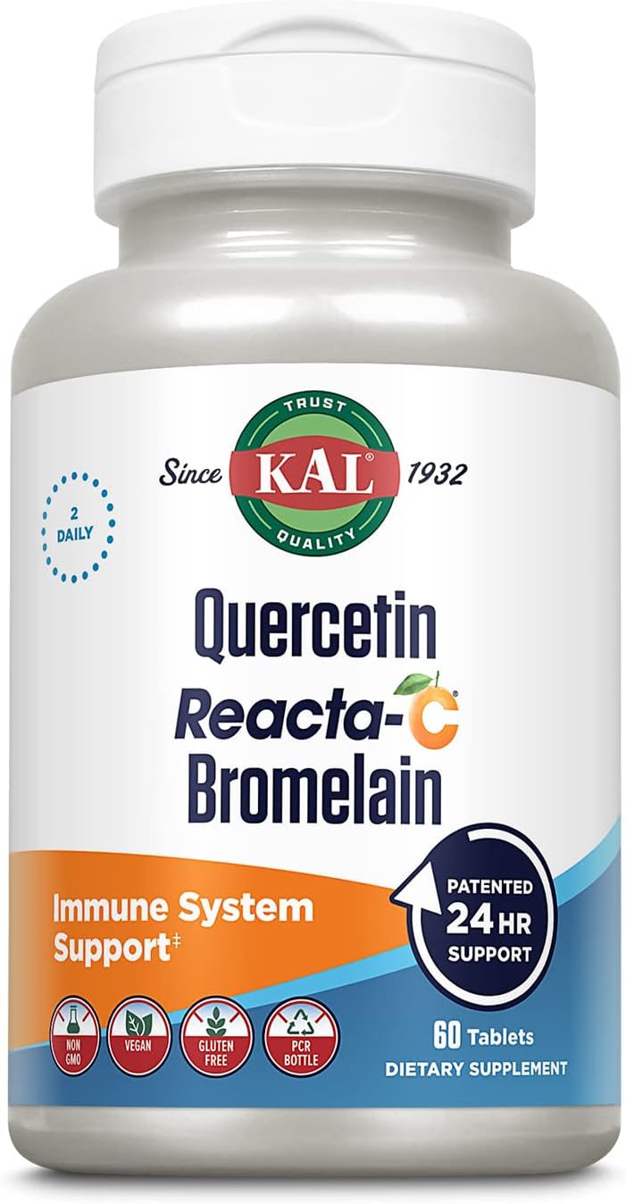KAL Quercetina con Bromelina, Vitamina C, Ortiga y Manzanilla - 60 Comprimidos