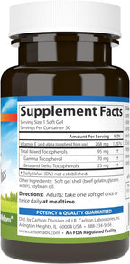 Carlson E-Gems Plus Natural Vitamin E 400 IU, 50 Soft Gels