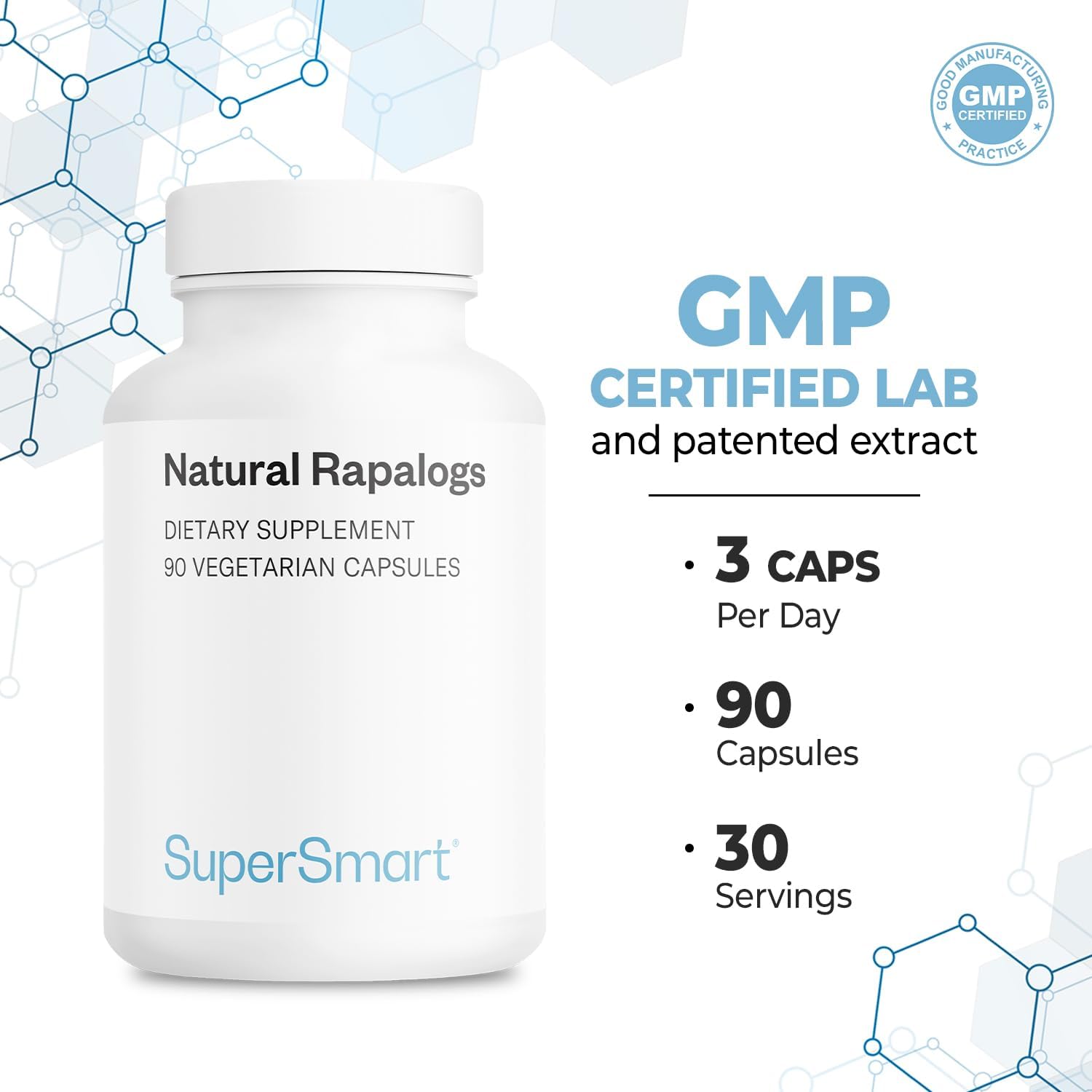 Supersmart Natural Rapalogs Fórmula Avanzada - 90 Cápsulas Vegetarianas