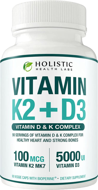 Max Absorption Vitamina D3 5000 UI + K2 MK-7 – Vitamina K2 (menaquinona-7, MK-7): 100 mcg por cápsula. La MK-7 – Image 4