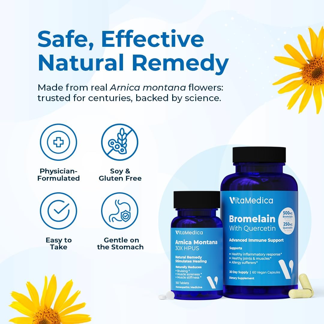 VitaMedica | Árnica Montana 30X y Bromelina con Quercetina | Paquete de Recuperación