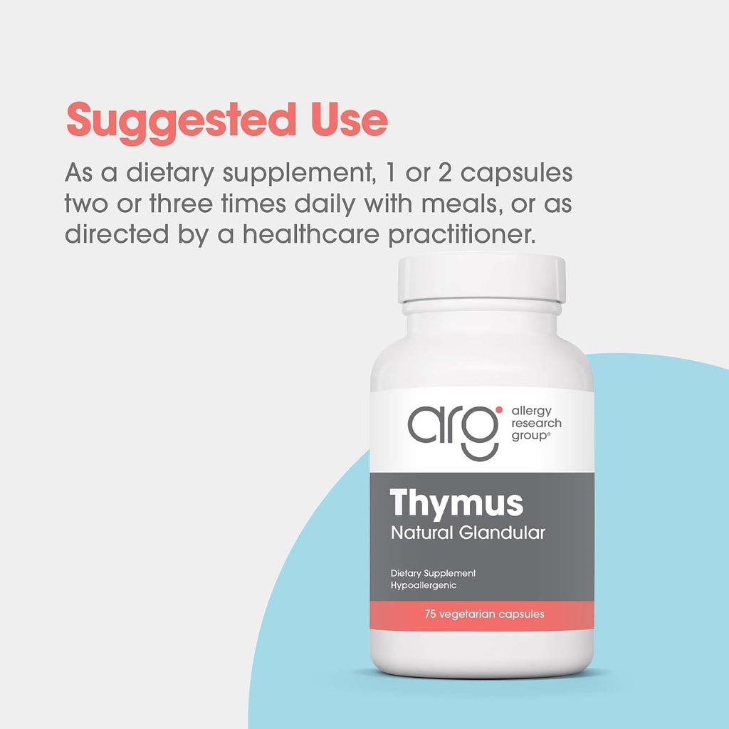 Allergy Research Group ARG Thymus - Extracto de Timo Liofilizado - 75 Vegicápsulas